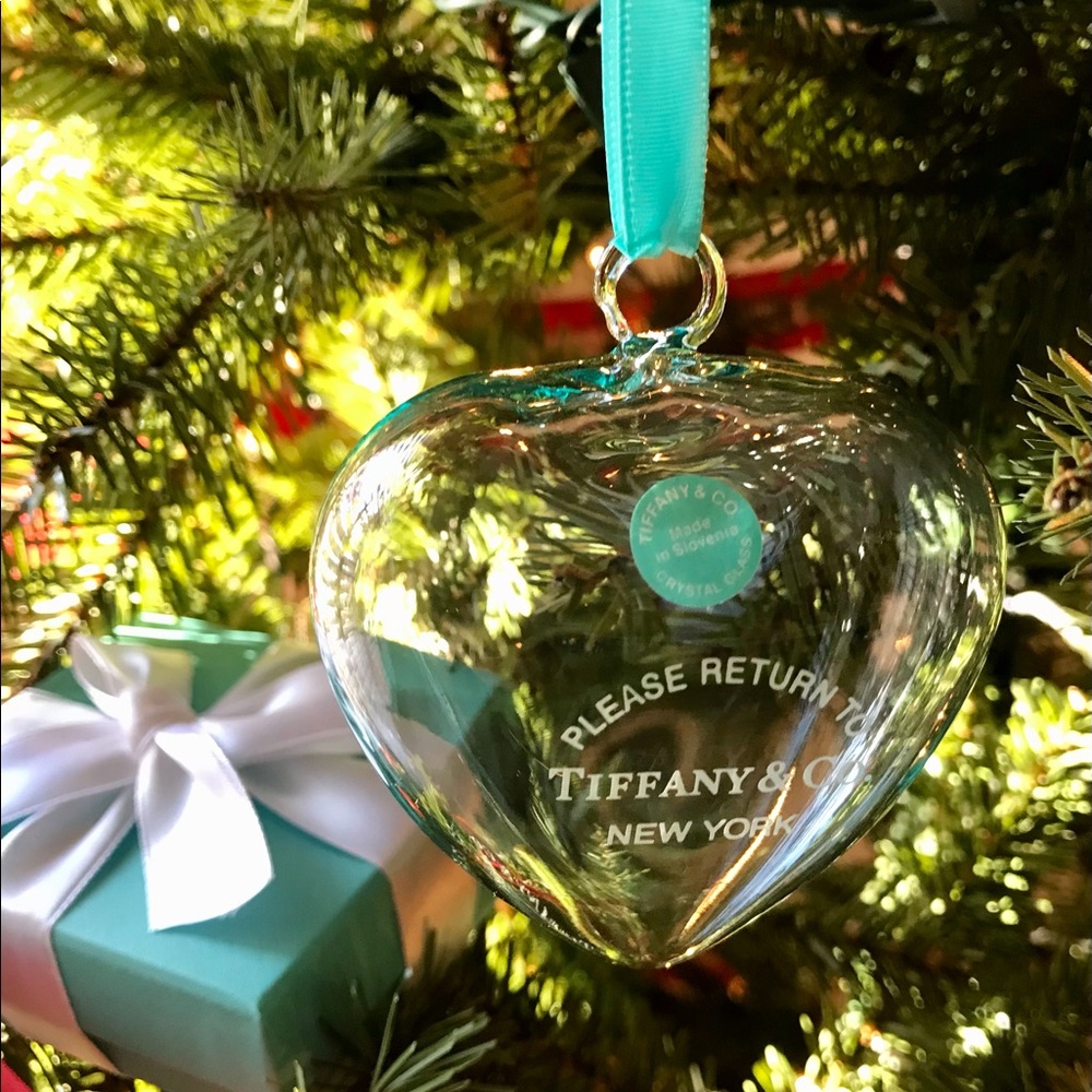 ❤️💚Authentic Tiffany & Co Crystal glass heart “Return To Tiffany” Ornament New